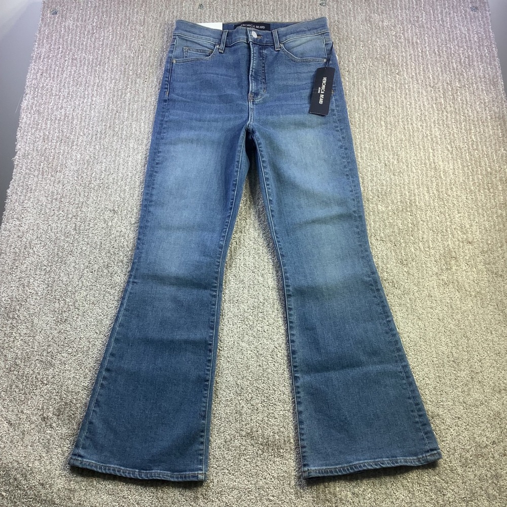 Veronica Beard Carson High Rise Ankle Flare Jeans French Kiss Blue Size 28 NWT - Picture 2 of 16